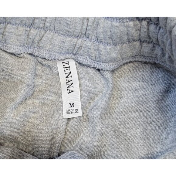 Zenana Hoodie & Jogger Set Grey Womens Medium 100% Cotton Pockets Zip Top NEW - Picture 12 of 14